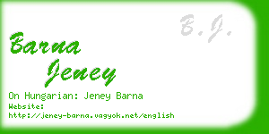 barna jeney business card
